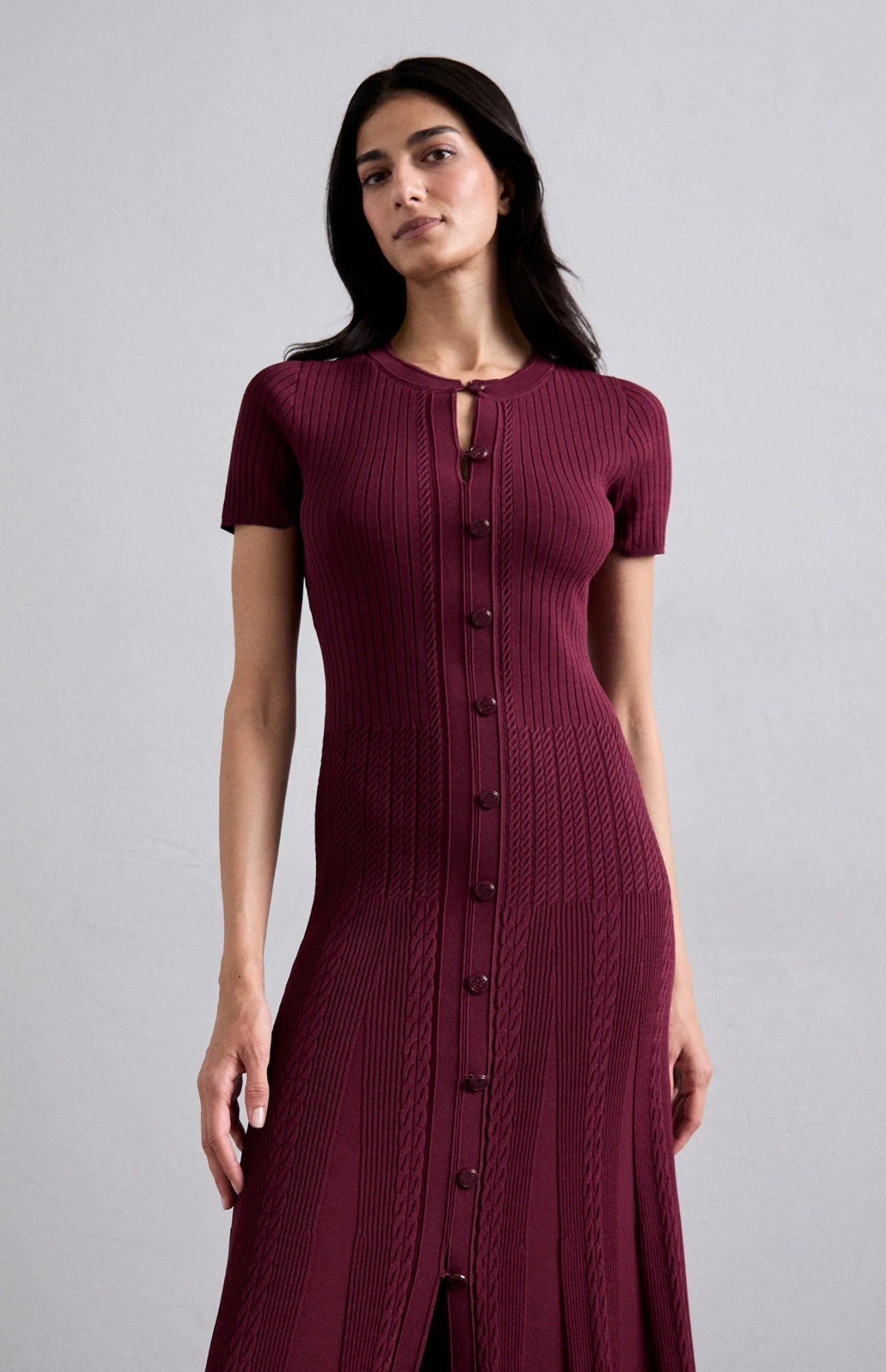 Sandro- burgundy knit Maxi dress melbmusedresshire.com Sandro- burgundy knit Maxi dress melbmusedresshire.com