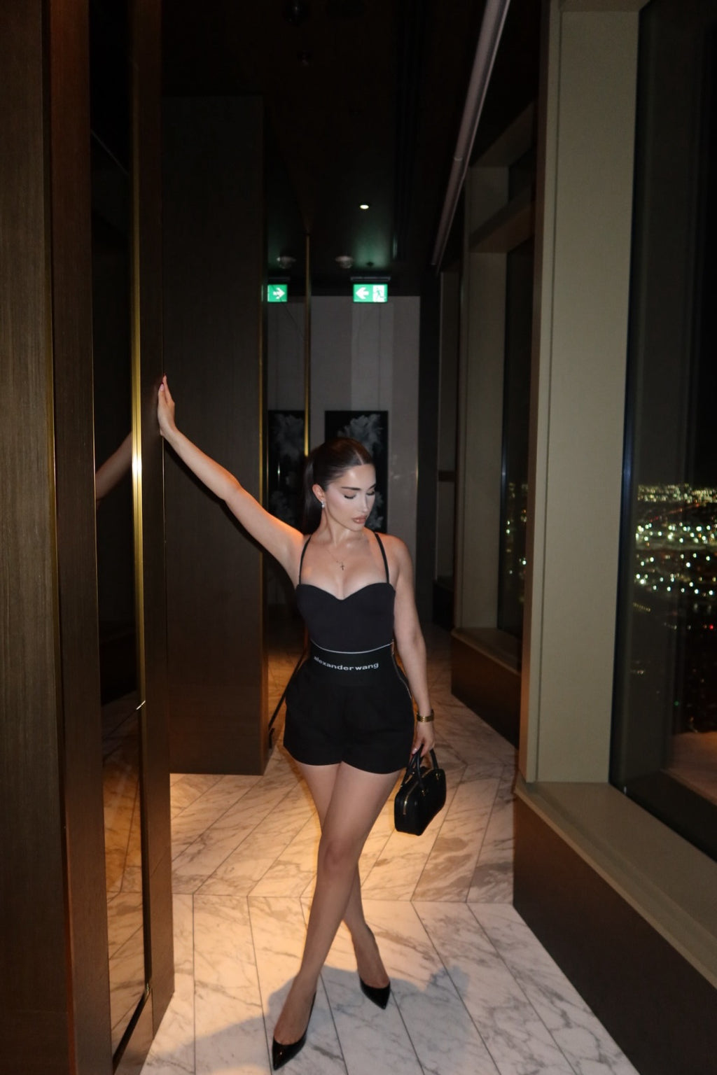 Alexander Wang ‘black safari shorts’ + Mars The Label ‘The sculpt’ black body suit