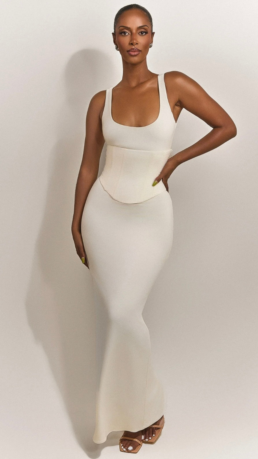Mars The Label ‘Scoop Maxi Dress’ In Cream